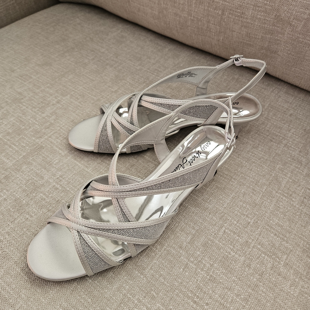 Elegant Silver Strappy Sandals